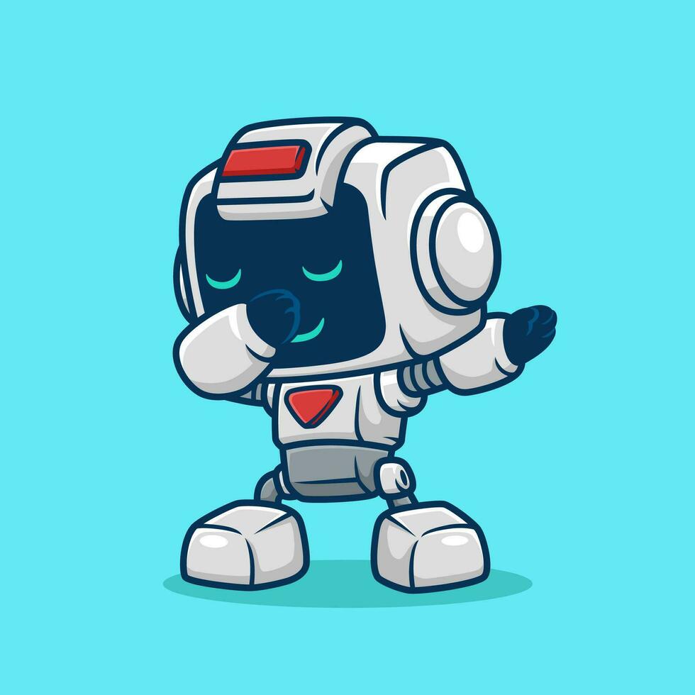 vector ilustración de frotando linda robot dibujos animados