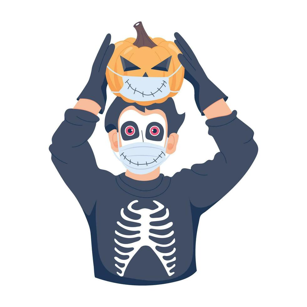 Trendy Skeleton Costume vector