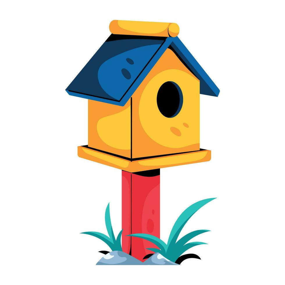 Trendy Bird House vector