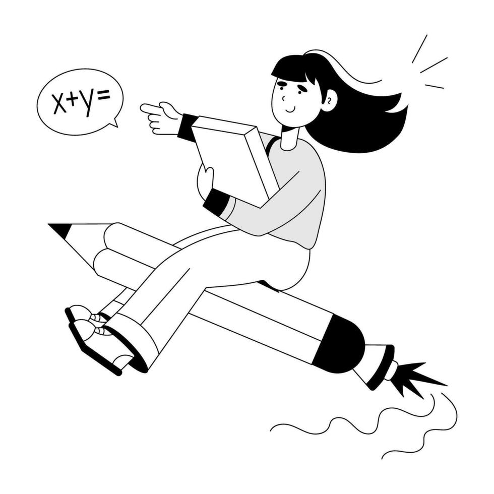 Trendy Student Flying vector