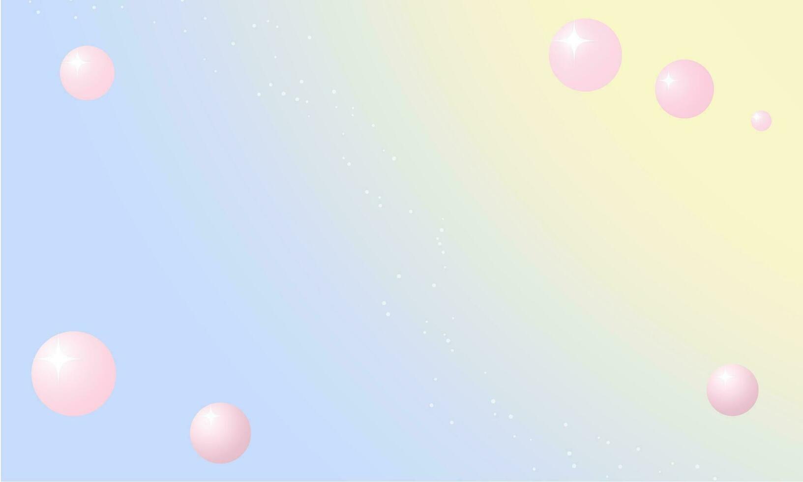 Pastel Background with 3d rendered pink bubbles. Vector Illustration in