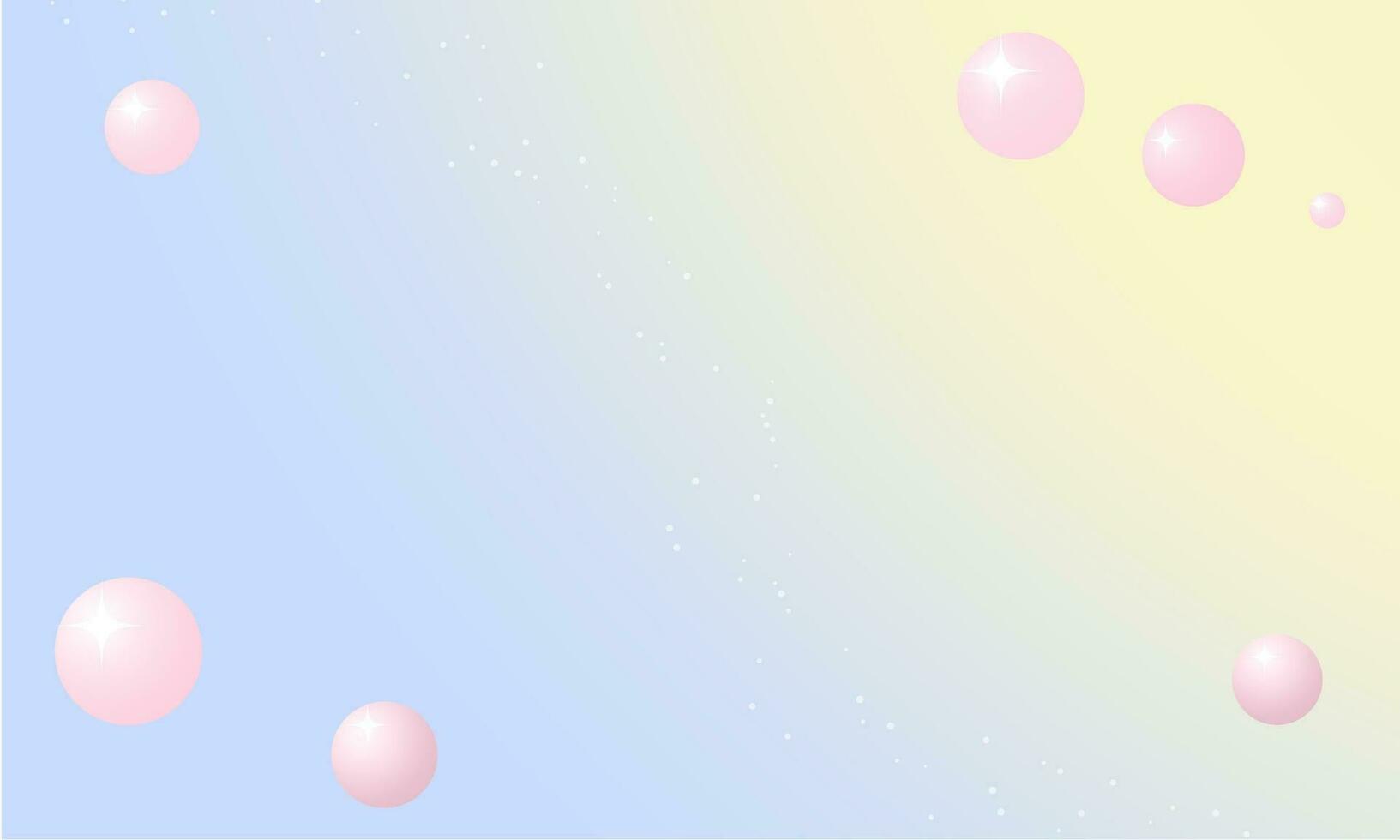 Pastel Background with 3d rendered pink bubbles. Vector Illustration in EPS 10 File. Soft pastel gradient background with copy space.