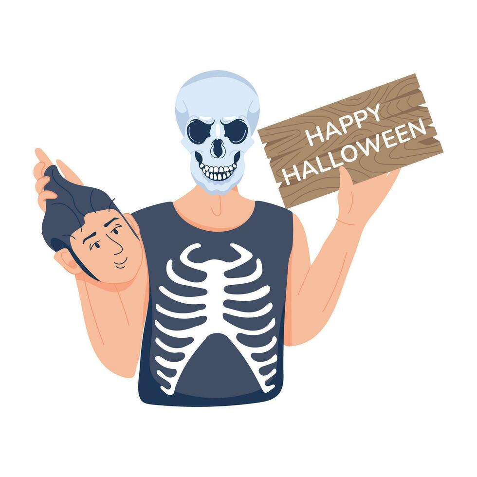 Trendy Happy Halloween vector