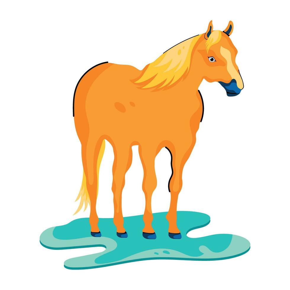 Trendy Farm Horse vector