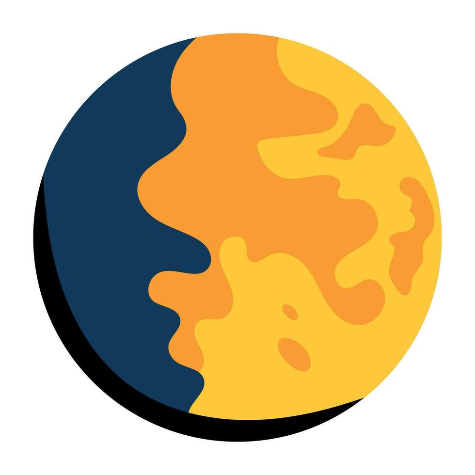 Trendy Gibbous Moon vector