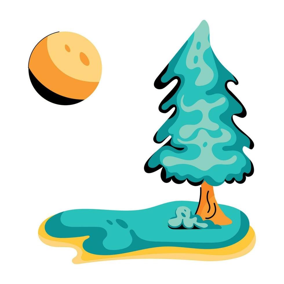 Trendy Pine Tree vector