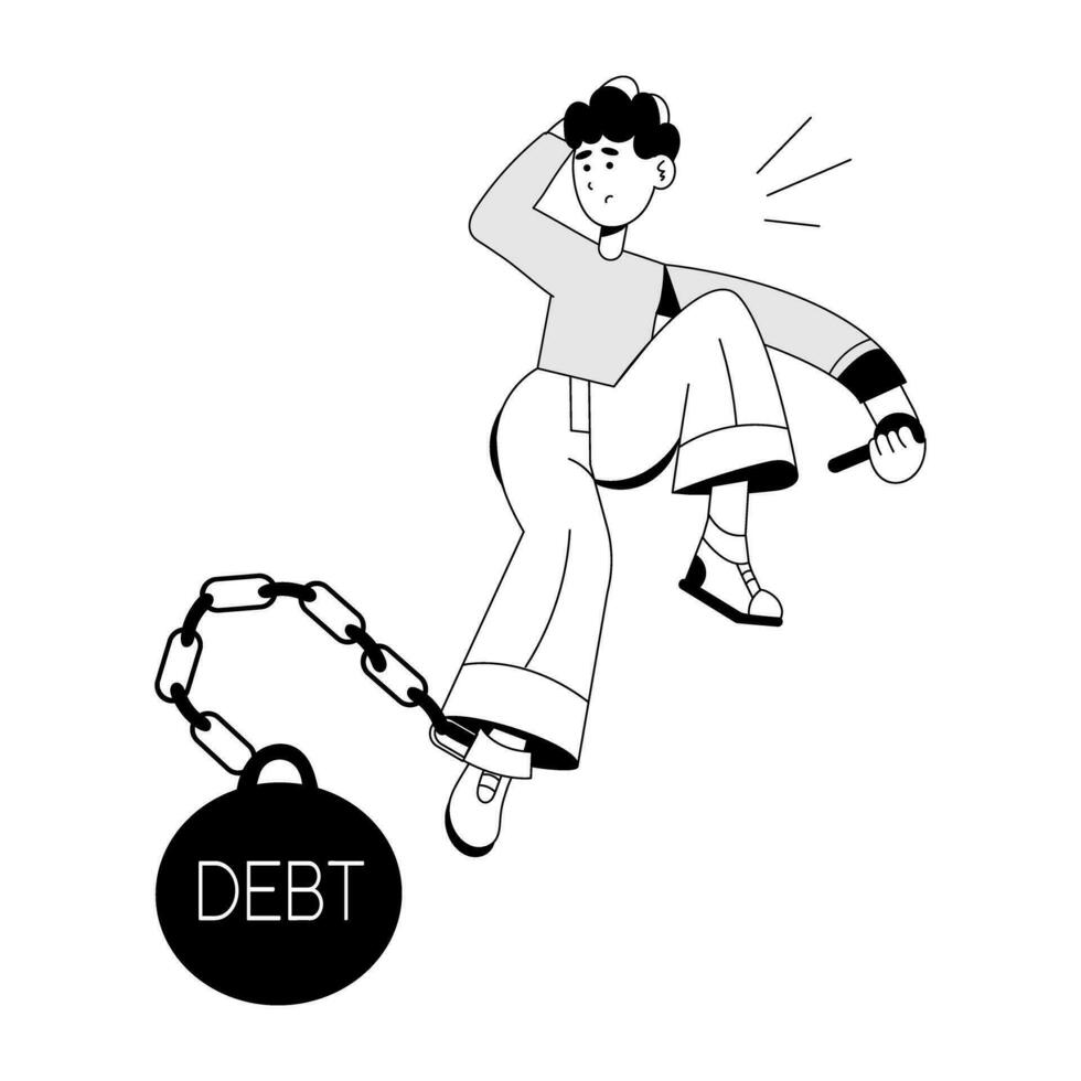 Trendy Debt Trap vector