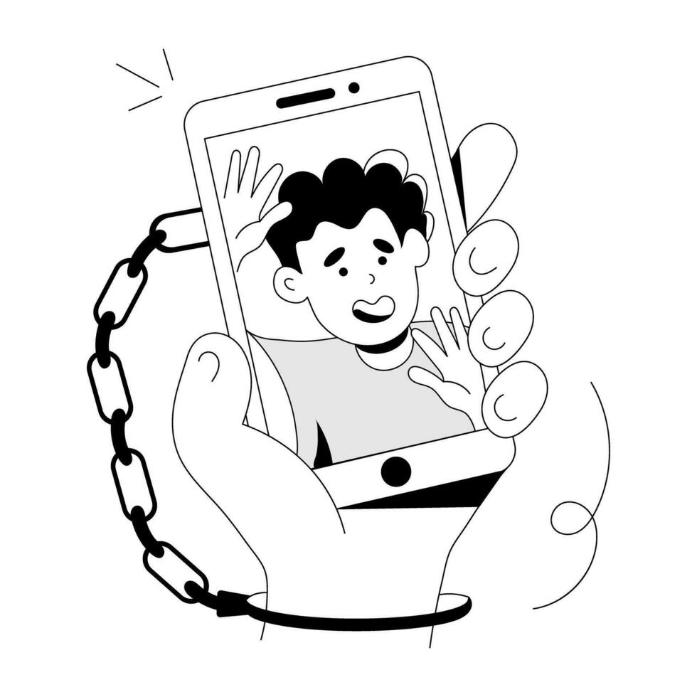Trendy Phone Addiction 27425299 Vector Art at Vecteezy
