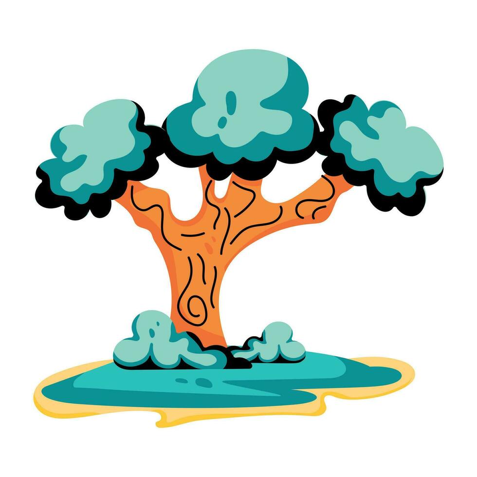 Trendy Tree Shrub vector