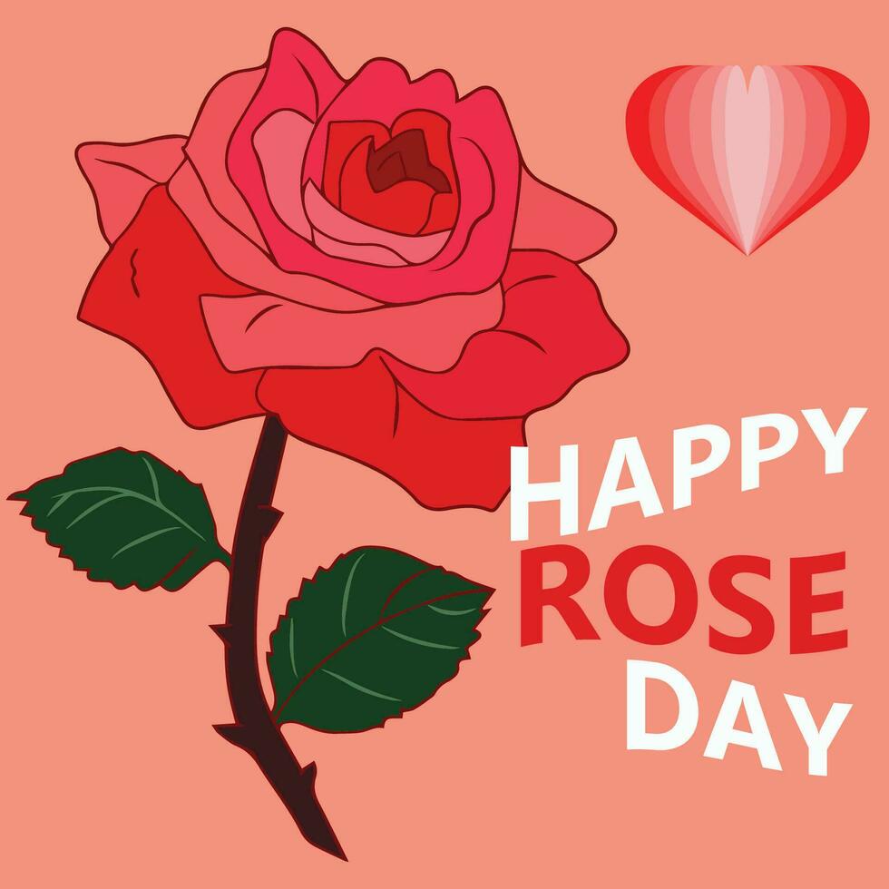 Red vector roses and hearts composition on pink background. Heart symbol. Romantic background . St. Valentine's Day,Rose day 7th February. Eps10 vector