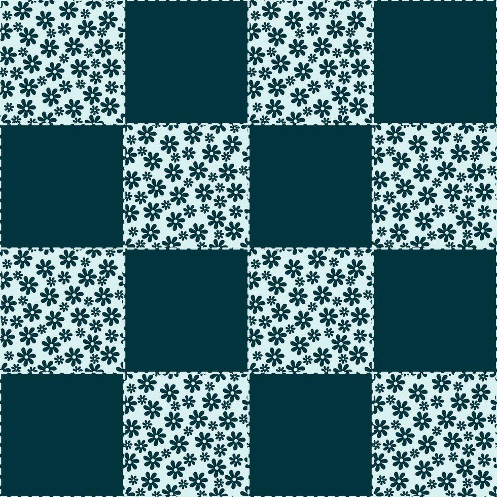 seamless vector pattern of pieces in patchwork style with thread stitch stitch