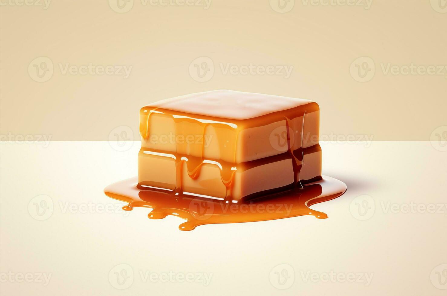 Cake with caramel. Caramel cake. Generative AI photo