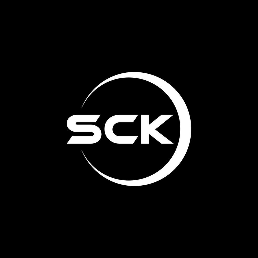 sck letra logo diseño en ilustrador vector