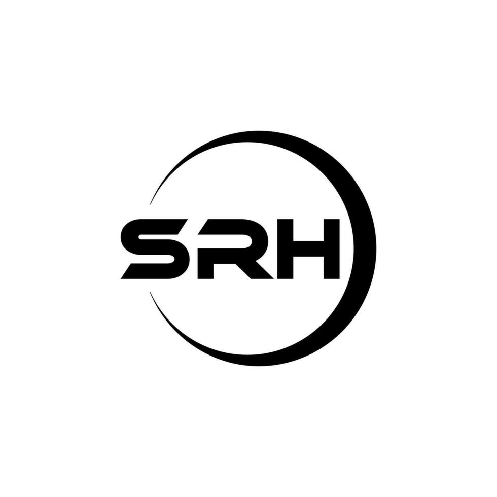 SRH letter logo design with white background in illustrator. Vector logo, calligraphy designs for logo, Poster, Invitation, etc.