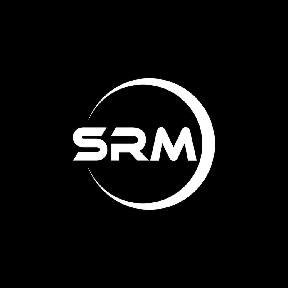 diseño de logotipo de letra srm con fondo blanco en illustrator. logotipo vectorial, diseños de caligrafía para logotipo, afiche, invitación, etc. vector