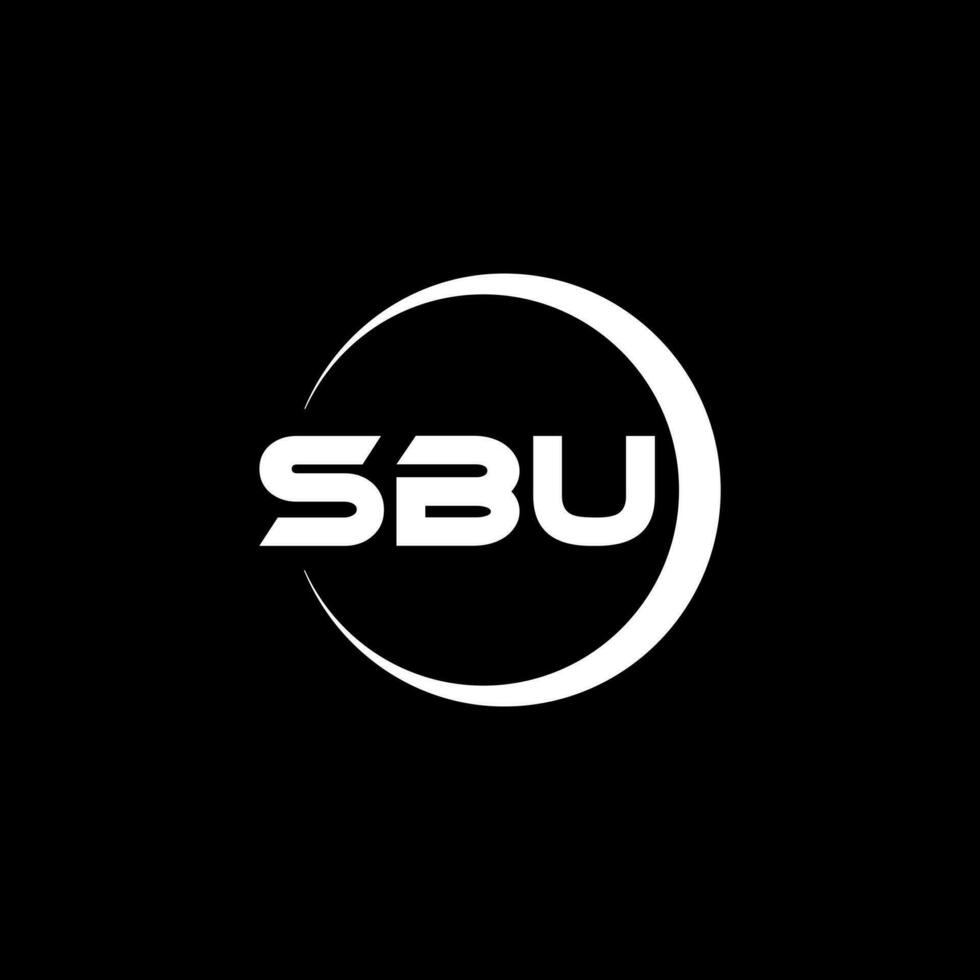 diseño de logotipo de letra sbu con fondo blanco en illustrator. logotipo vectorial, diseños de caligrafía para logotipo, afiche, invitación, etc. vector