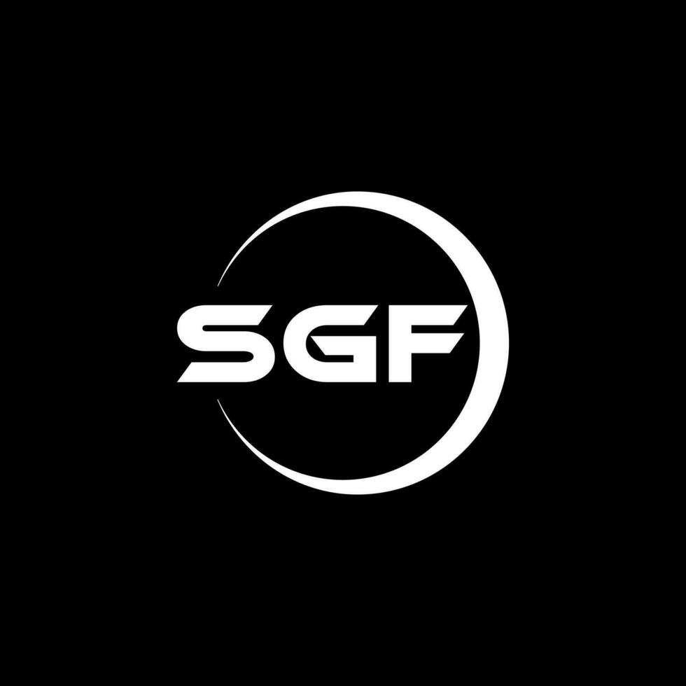 diseño de logotipo de letra sgf en illustrator. logotipo vectorial, diseños de caligrafía para logotipo, afiche, invitación, etc. vector