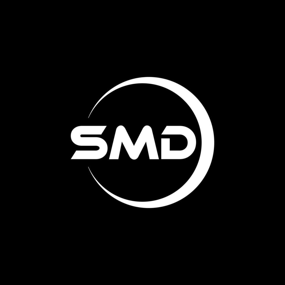 SMD letter logo design in illustrator. Vector logo, calligraphy designs for logo, Poster, Invitation, etc.