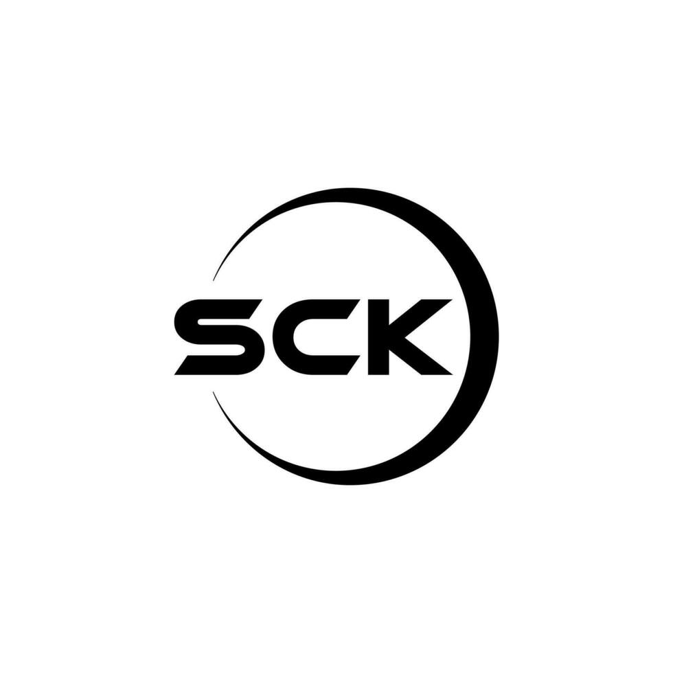 SCK letter logo design in illustrator . vector