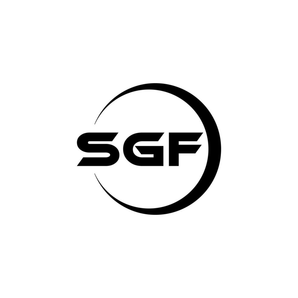 diseño de logotipo de letra sgf en illustrator. logotipo vectorial, diseños de caligrafía para logotipo, afiche, invitación, etc. vector