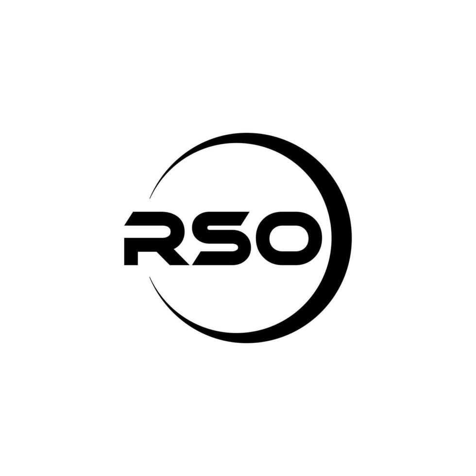 RSO letter logo design in illustration. Vector logo, calligraphy designs for logo, Poster, Invitation, etc.