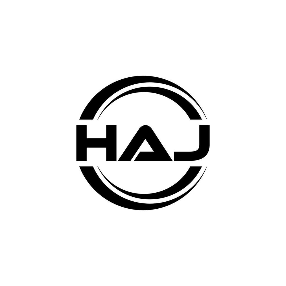 HAJ Logo Design, Inspiration for a Unique Identity. Modern Elegance and Creative Design. Watermark Your Success with the Striking this Logo. vector