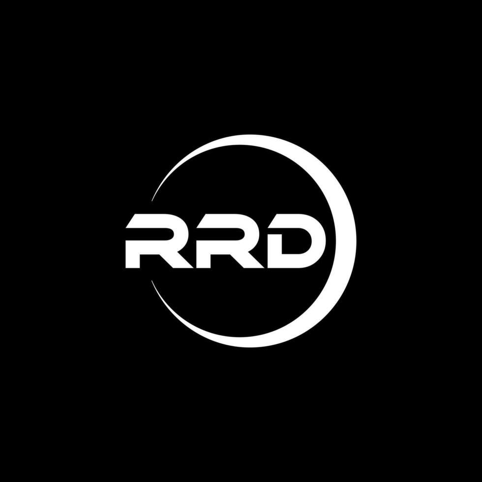 RRD letter logo design in illustration. Vector logo, calligraphy designs for logo, Poster, Invitation, etc.