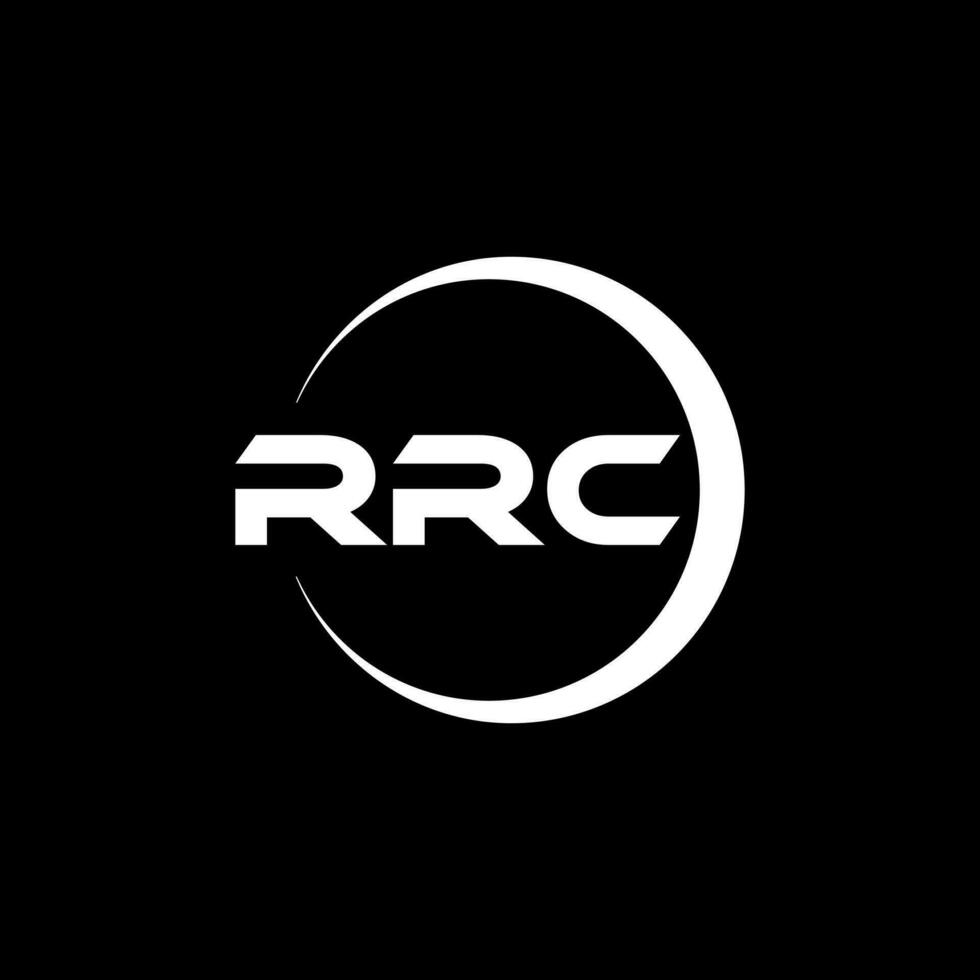 RRC letter logo design in illustration. Vector logo, calligraphy designs for logo, Poster, Invitation, etc.