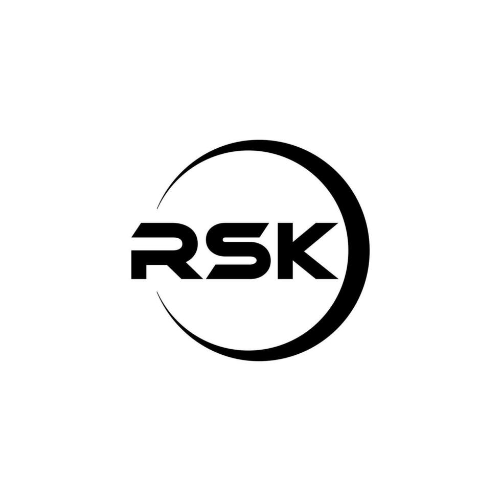 RSK letter logo design in illustration. Vector logo, calligraphy designs for logo, Poster, Invitation, etc.