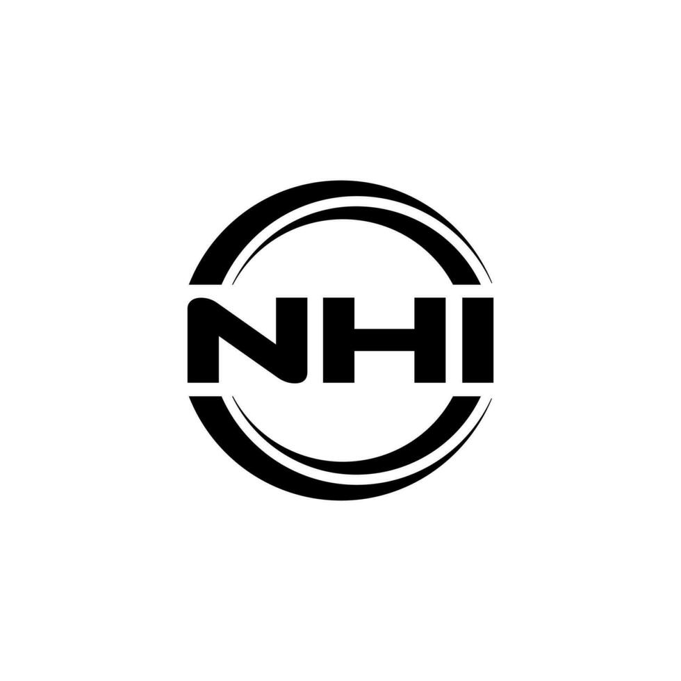 NHI Logo Design, Inspiration for a Unique Identity. Modern Elegance and Creative Design. Watermark Your Success with the Striking this Logo. vector