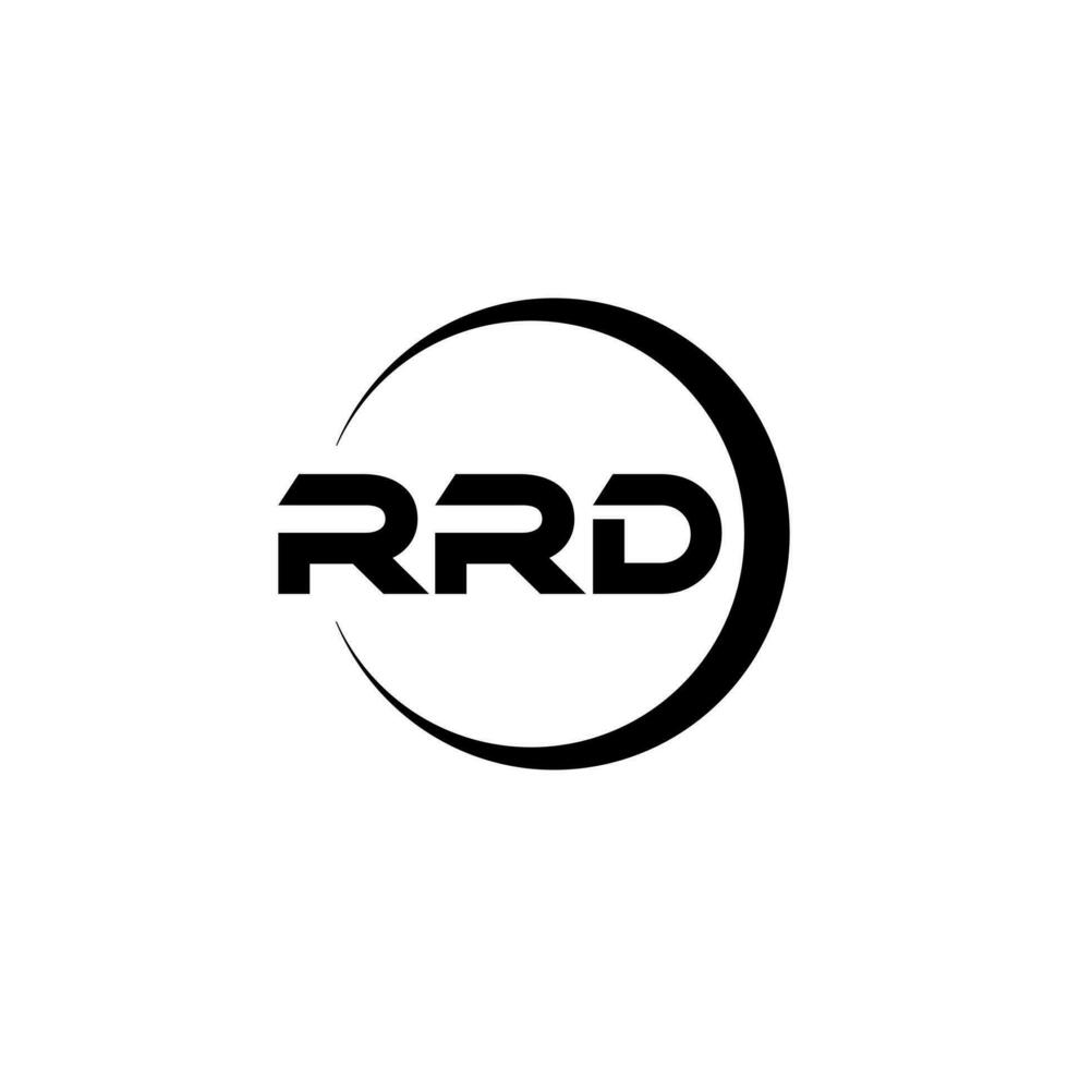 RRD letter logo design in illustration. Vector logo, calligraphy designs for logo, Poster, Invitation, etc.