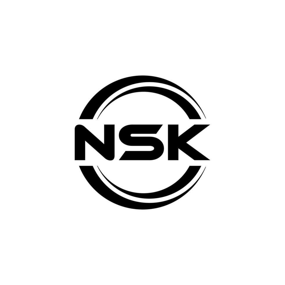 NSK Logo Design, Inspiration for a Unique Identity. Modern Elegance and Creative Design. Watermark Your Success with the Striking this Logo. vector