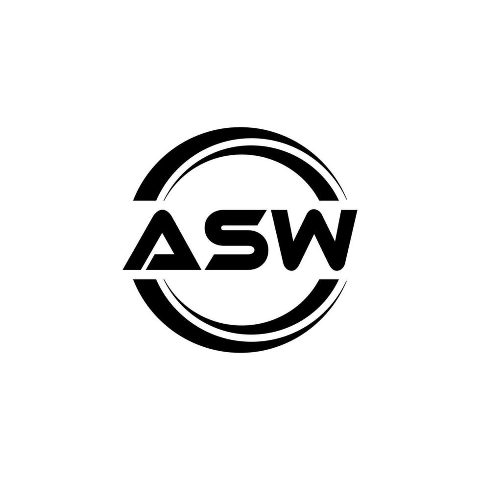 asw logo diseño, inspiración para un único identidad. moderno elegancia y creativo diseño. filigrana tu éxito con el sorprendentes esta logo. vector