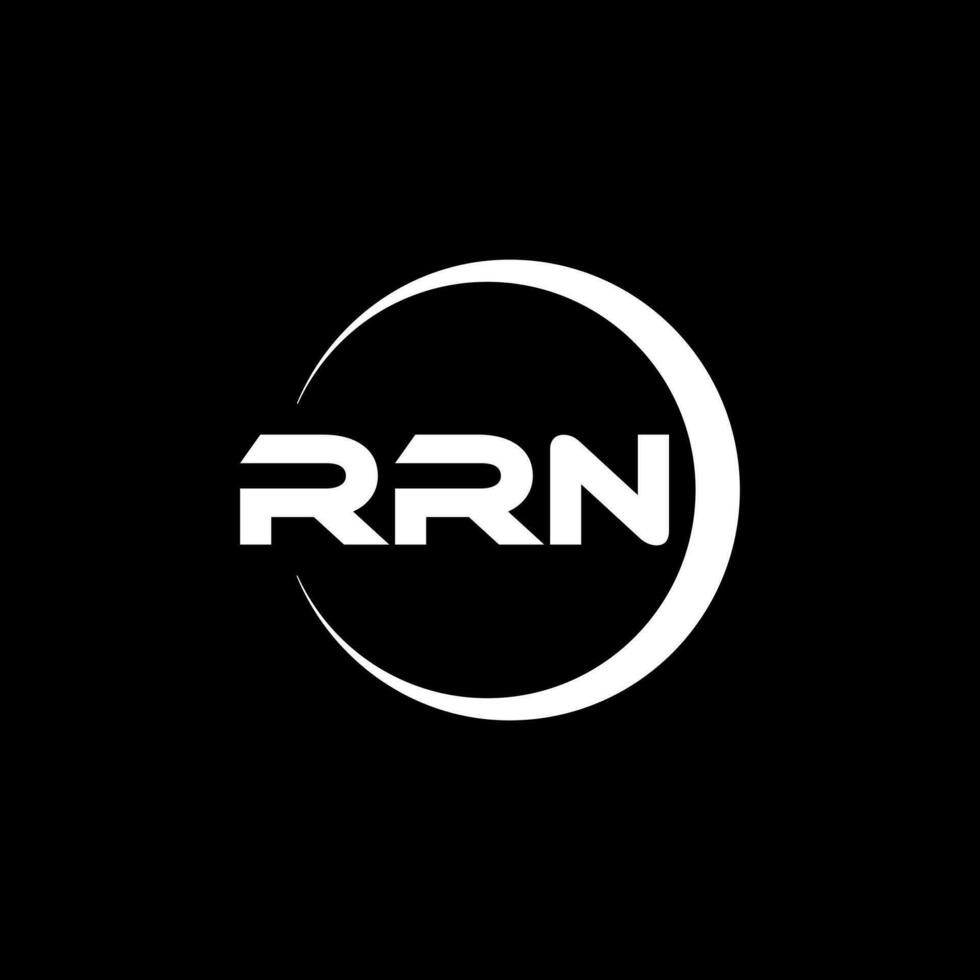 RRN letter logo design in illustration. Vector logo, calligraphy designs for logo, Poster, Invitation, etc.