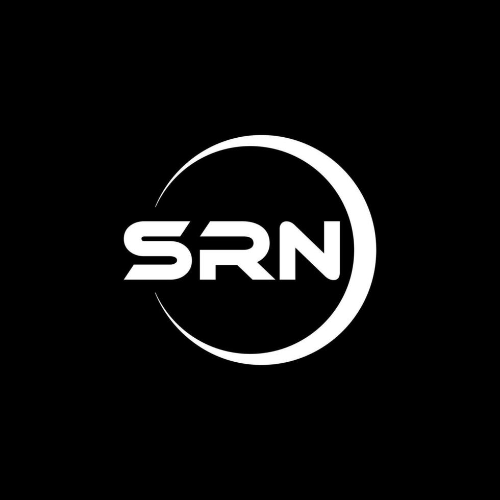 SRN letter logo design with white background in illustrator. Vector logo, calligraphy designs for logo, Poster, Invitation, etc.