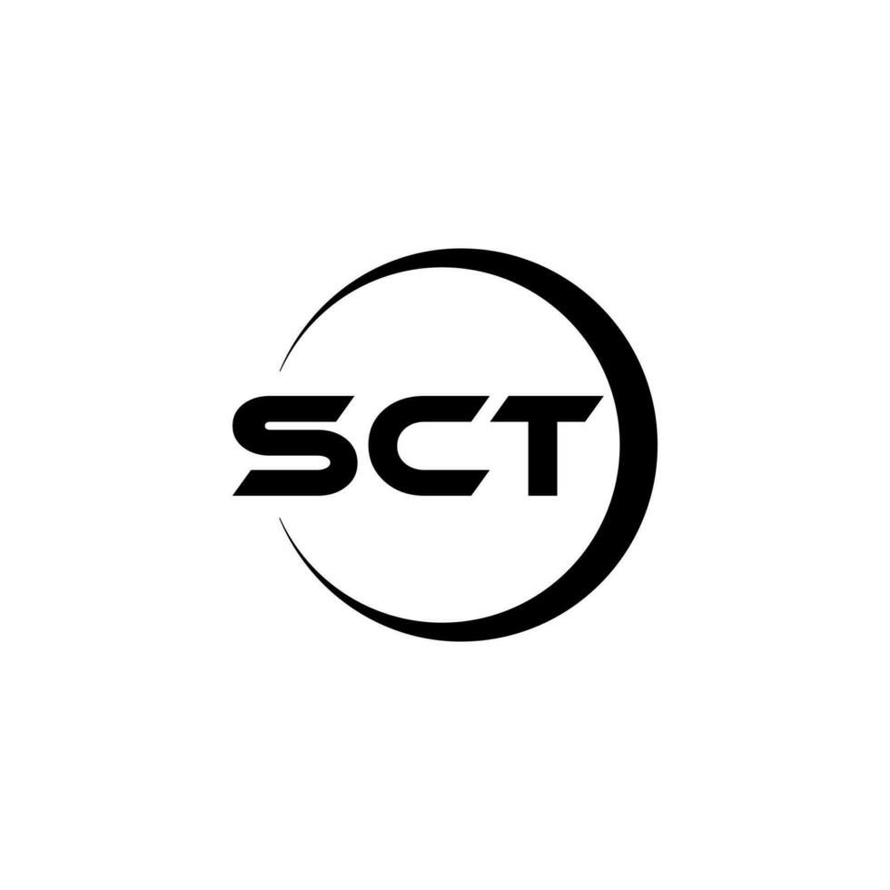 diseño de logotipo de letra sct en illustrator. logotipo vectorial, diseños de caligrafía para logotipo, afiche, invitación, etc. vector