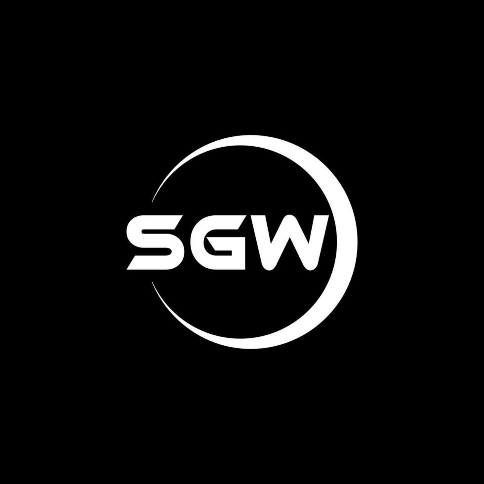 diseño de logotipo de letra sgw en ilustrador. logotipo vectorial, diseños de caligrafía para logotipo, afiche, invitación, etc. vector