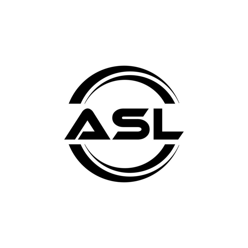 ASL Logo Design, Inspiration for a Unique Identity. Modern Elegance and Creative Design. Watermark Your Success with the Striking this Logo. vector