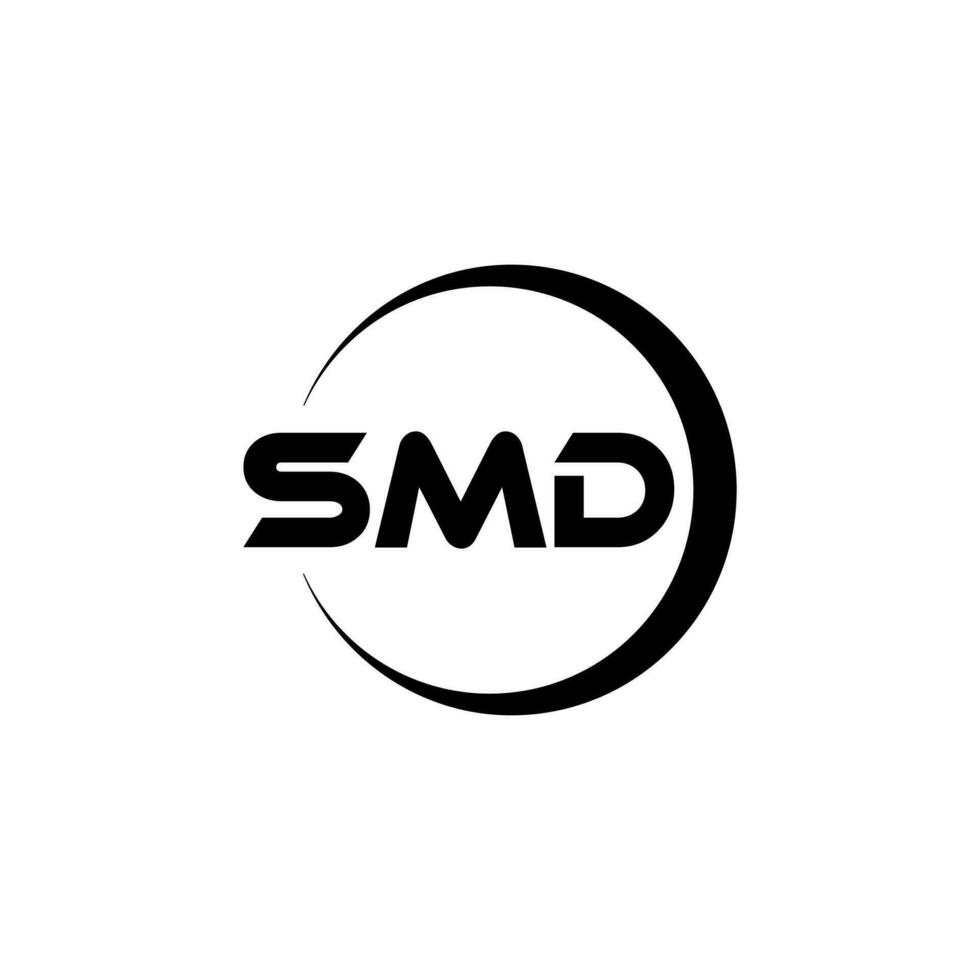 SMD letter logo design in illustrator. Vector logo, calligraphy designs for logo, Poster, Invitation, etc.