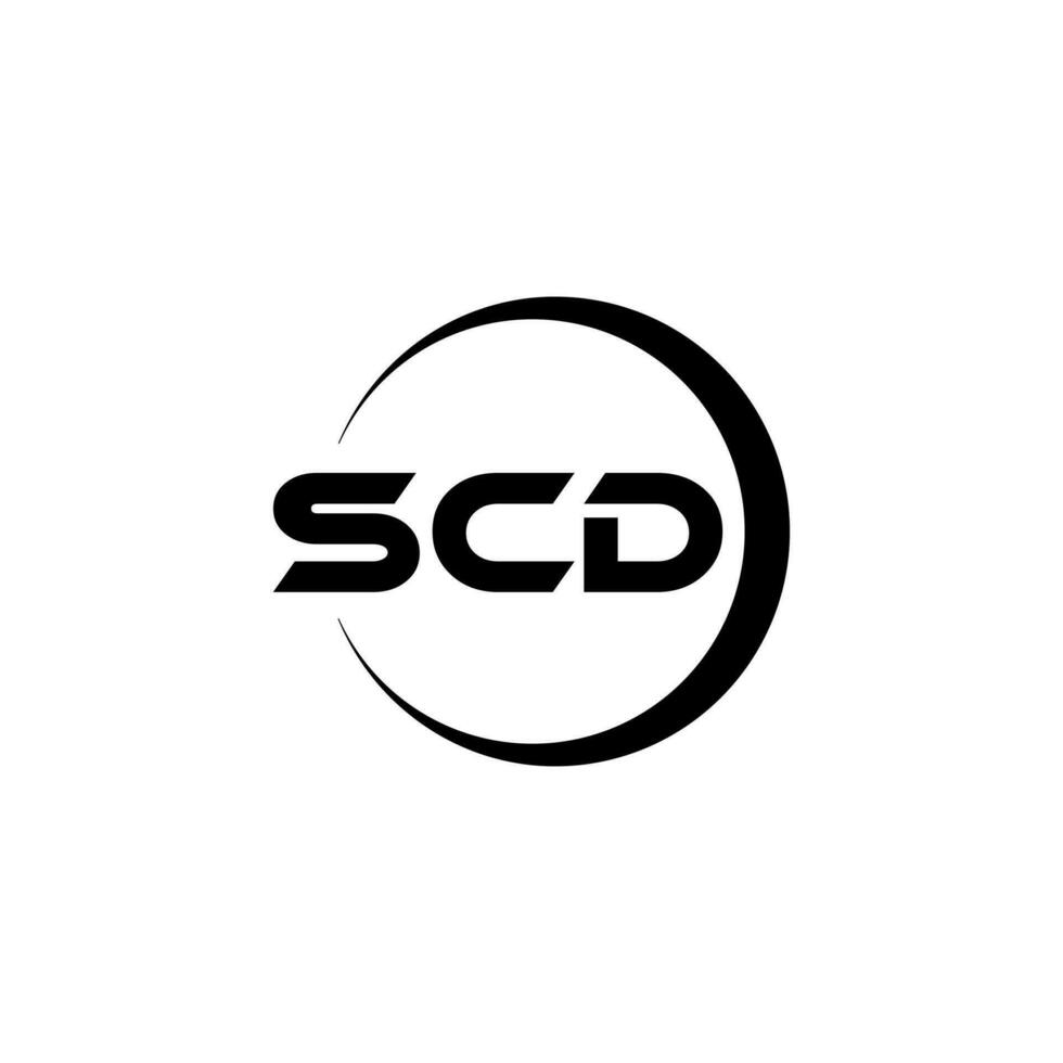 diseño de logotipo de letra scd en illustrator. logotipo vectorial, diseños de caligrafía para logotipo, afiche, invitación, etc. vector