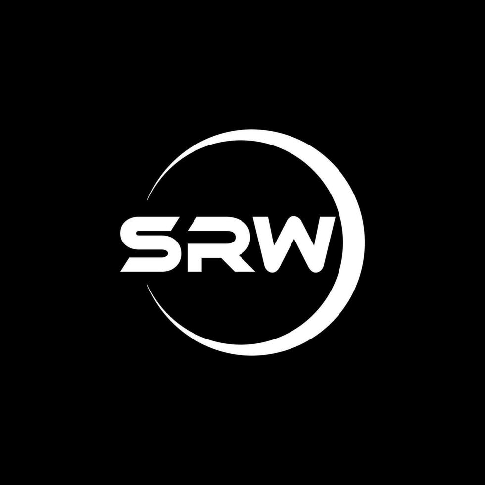 diseño de logotipo de letra srw con fondo blanco en illustrator. logotipo vectorial, diseños de caligrafía para logotipo, afiche, invitación, etc. vector