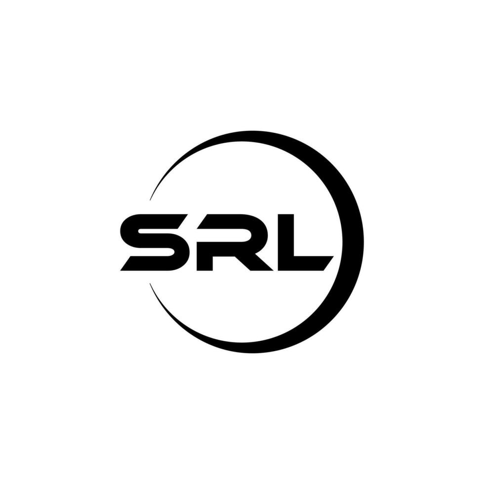 diseño de logotipo de letra srl con fondo blanco en illustrator. logotipo vectorial, diseños de caligrafía para logotipo, afiche, invitación, etc. vector