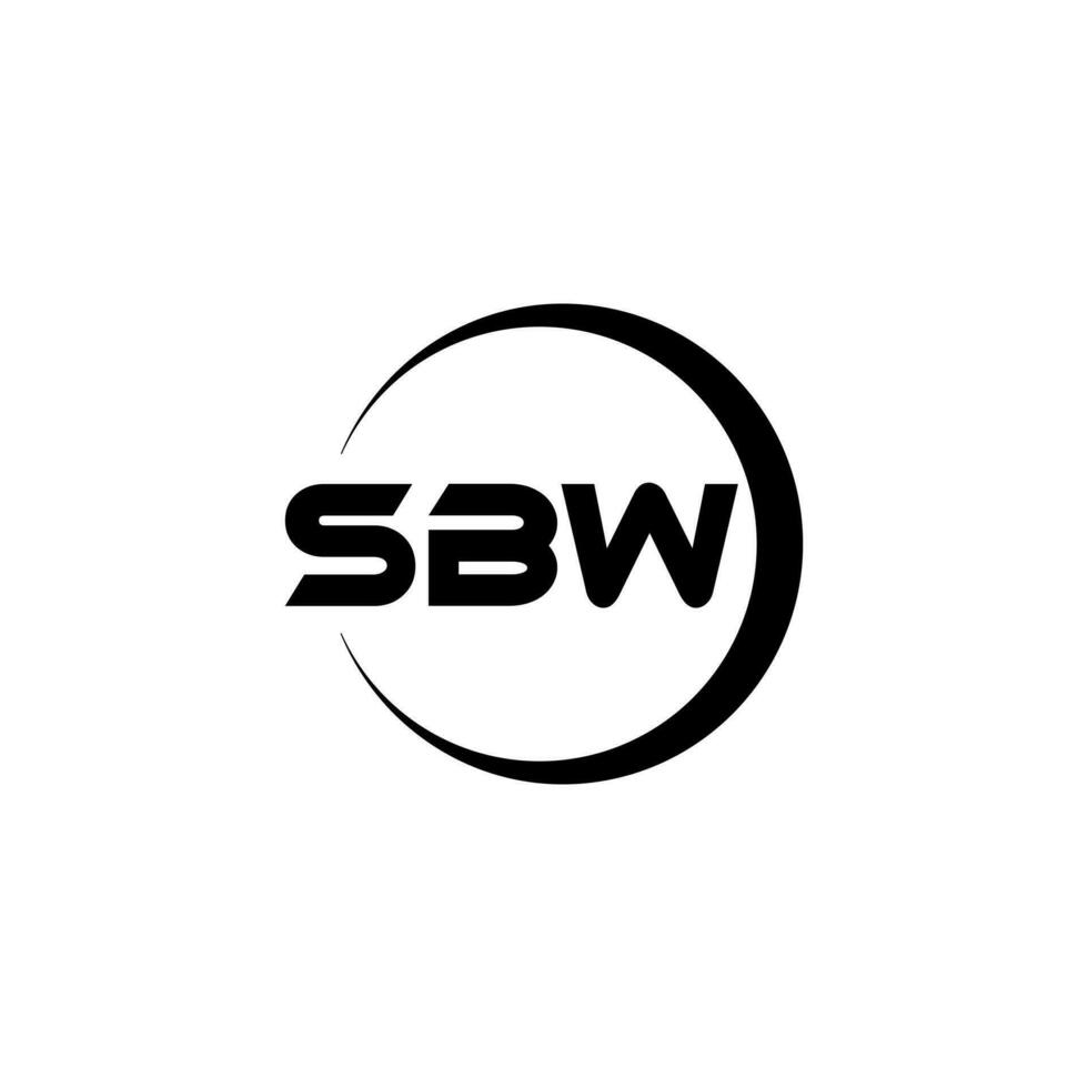 diseño de logotipo de letra sbw con fondo blanco en illustrator. logotipo vectorial, diseños de caligrafía para logotipo, afiche, invitación, etc. vector