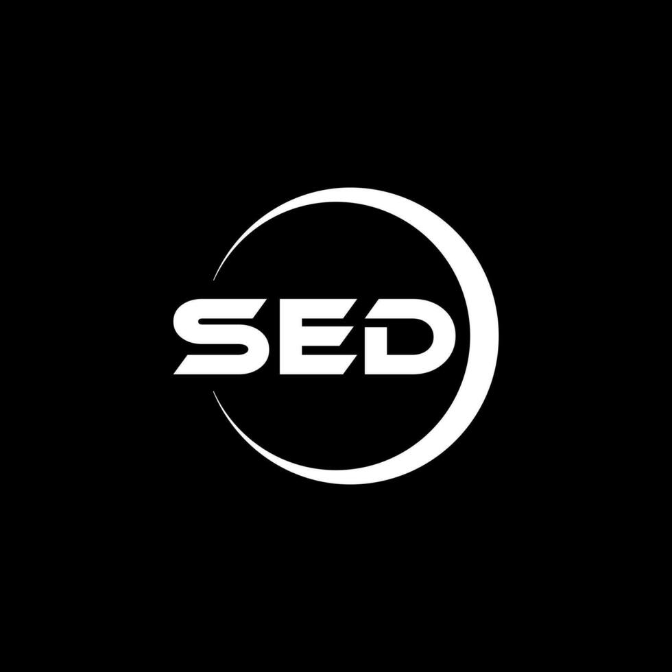 SED letter logo design in illustrator. Vector logo, calligraphy designs for logo, Poster, Invitation, etc.
