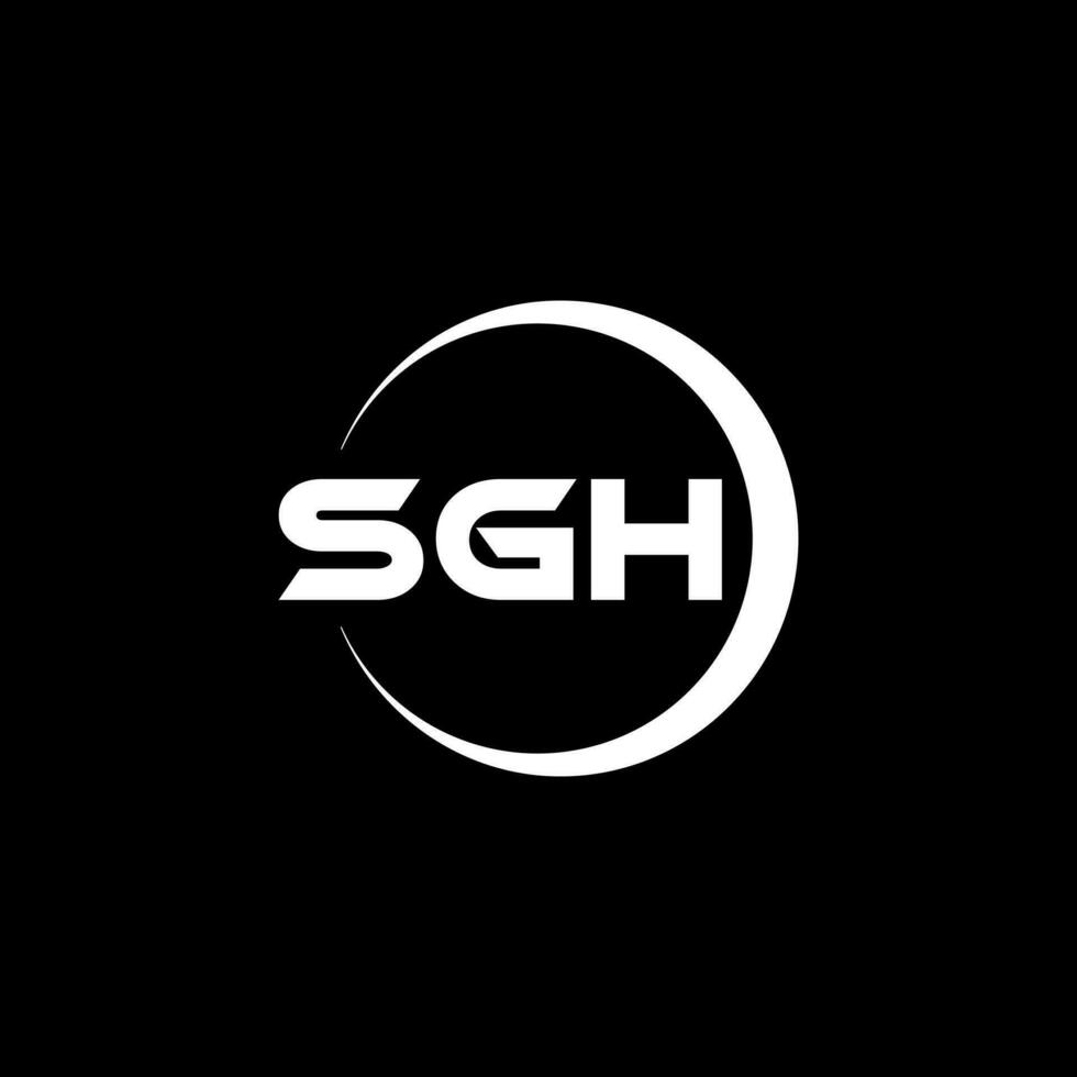 diseño del logotipo de la letra sgh en ilustrador. logotipo vectorial, diseños de caligrafía para logotipo, afiche, invitación, etc. vector