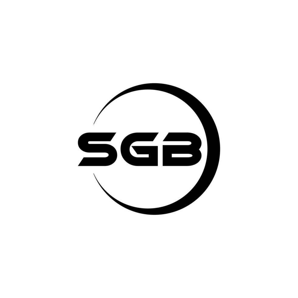 diseño del logotipo de la letra sgb en illustrator. logotipo vectorial, diseños de caligrafía para logotipo, afiche, invitación, etc. vector