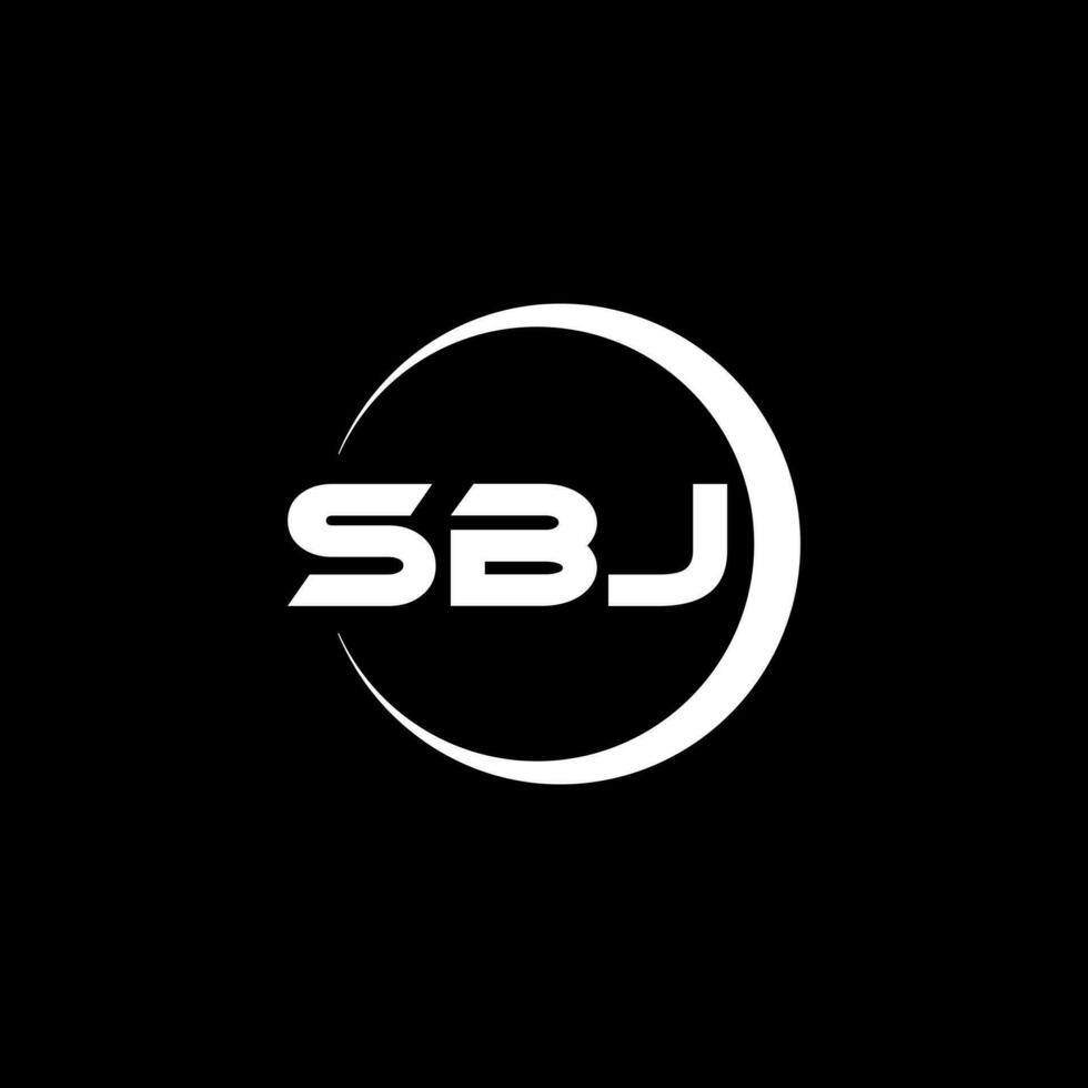 diseño de logotipo de letra sbj con fondo blanco en illustrator. logotipo vectorial, diseños de caligrafía para logotipo, afiche, invitación, etc. vector