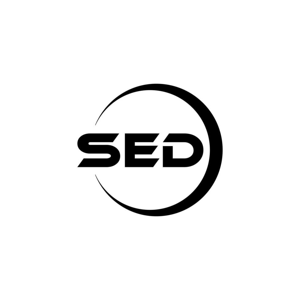 SED letter logo design in illustrator. Vector logo, calligraphy designs for logo, Poster, Invitation, etc.