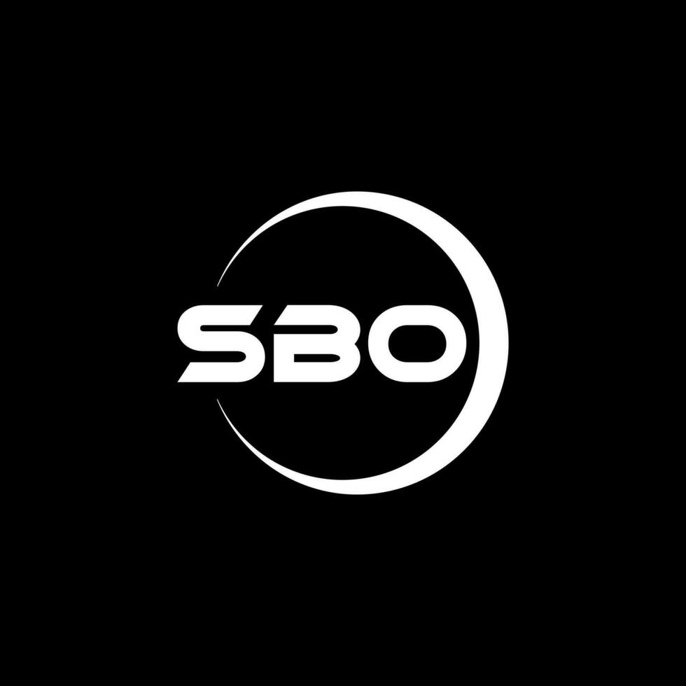 diseño de logotipo de letra sbo con fondo blanco en illustrator. logotipo vectorial, diseños de caligrafía para logotipo, afiche, invitación, etc. vector