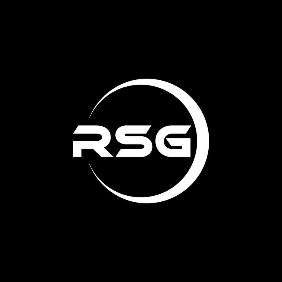 RSG letter logo design in illustration. Vector logo, calligraphy designs for logo, Poster, Invitation, etc.